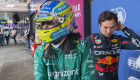 ​“Lets go”. Alonso junto a Checo Pérez en la primera línea de parrilla de Jeddah