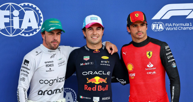 Checo Pérez y Fernando Alonso, primera línea en la parrilla de salida del GP de Austin