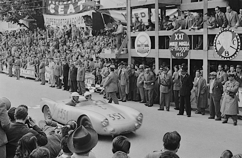 Herbert Linge Porsche Mille Miglia 1954