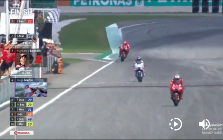 MotoGP | Bagnaia mantuvo a raya a Martín en Malasia, prorrogando su lucha por el Mundial