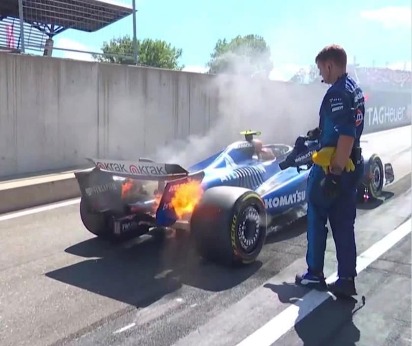F1. carlos sainz incendio williams gp austria